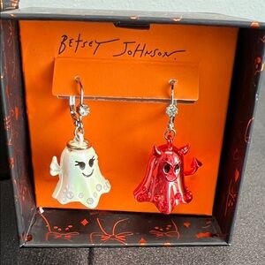 Betsey Johnson |  White Ghost & Red Devil Earrings 👻